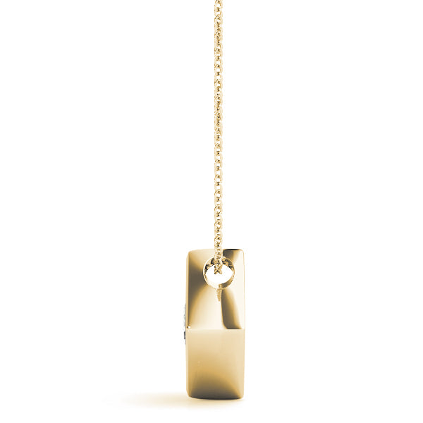 14K Yellow Gold 1ct Round Diamond Pendant