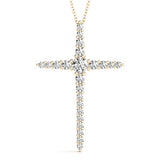 14K Yellow Gold Diamond Cross Pendant