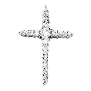 Round Diamond Cross Pendant