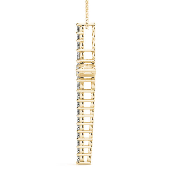 14K Yellow Gold Diamond Cross Pendant