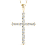 14K Yellow Gold 1ctw Round Diamond Pendant