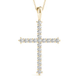 14K Yellow Gold 1ctw Round Diamond Pendant