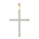 14K Yellow Gold 1ctw Round Diamond Pendant