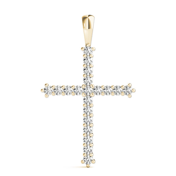 14K Yellow Gold 1ctw Round Diamond Pendant