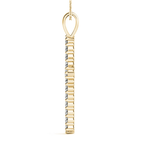 14K Yellow Gold 1ctw Round Diamond Pendant
