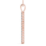 14K Rose Gold Diamond Cross Pendant