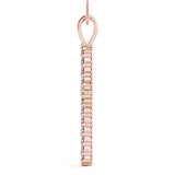 14K Rose Gold Diamond Cross Pendant