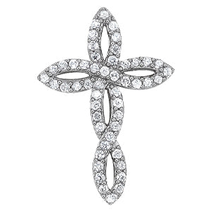 Multi-Diamond Religious Cross Pendant