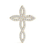 14K Yellow Gold Diamond Fashion Cross Pendant