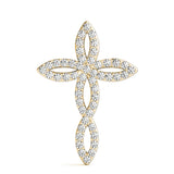 14K Yellow Gold Diamond Fashion Cross Pendant