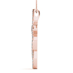 14K Rose Gold Diamond Cross Pendant