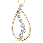 14K Yellow Gold Round Diamond Journey Pendant