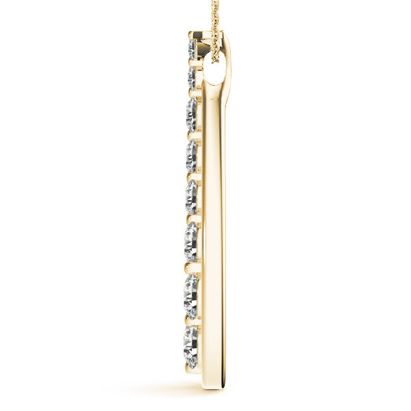 14K Yellow Gold Round Diamond Journey Pendant