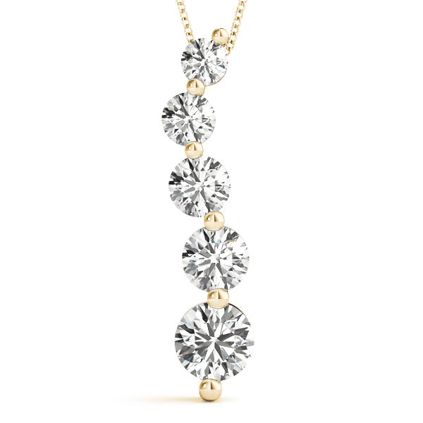 14K Yellow Gold Diamond Journey Pendant