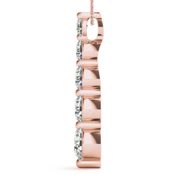 14K Rose Gold 1 CT Diamond Journey Pendant