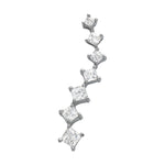 14K White Gold Square Diamond Pendant