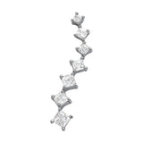 14K White Gold Square Diamond Pendant