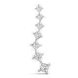 14K White Gold Square Diamond Pendant
