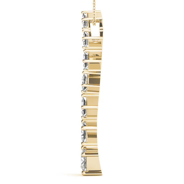 14K Yellow Gold Square Diamond Pendant