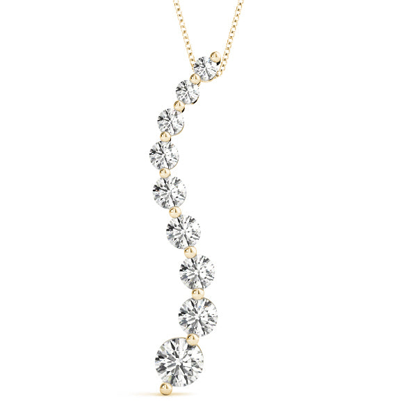 14K Yellow Gold Diamond Journey Pendant