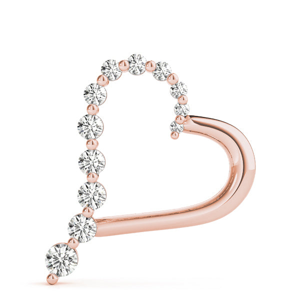 14K Rose Gold Diamond Cluster Fashion Pendant