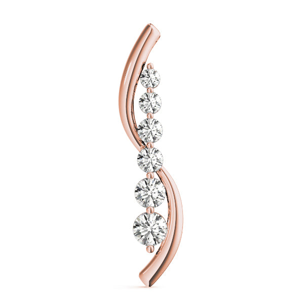 14K Rose Gold Diamond Journey Pendant