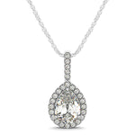 Round Diamond Halo Pendant in Premium Metals