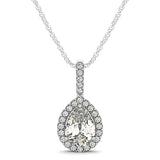 Round Diamond Halo Pendant in Premium Metals