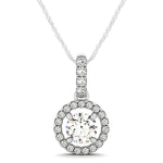 Round Diamond Halo Pendant