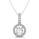Round Diamond Halo Pendant