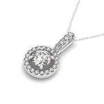 Round Diamond Halo Pendant