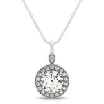 Round Diamond Halo Pendant