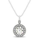 Round Diamond Halo Pendant