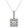 Multi-Metal Round Diamond Halo Pendant