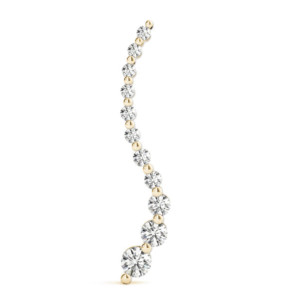 14K Yellow Gold Round Diamond Pendant