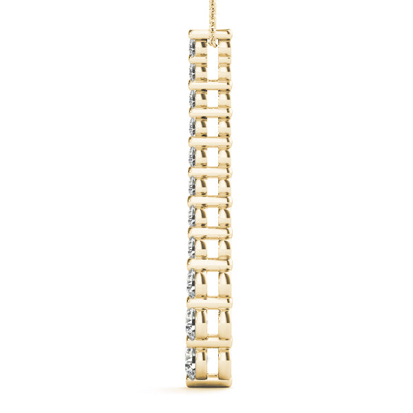 14K Yellow Gold Round Diamond Pendant