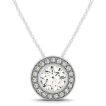 Round Diamond Halo Pendant