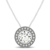 Round Diamond Halo Pendant