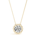 14K Yellow Gold 1ct Diamond Solitaire Pendant Necklace