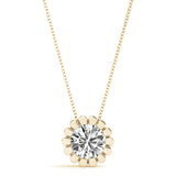14K Yellow Gold 1ct Diamond Solitaire Pendant Necklace