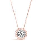 14K Rose Gold 1ct Diamond Solitaire Pendant