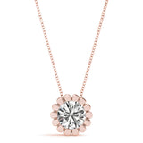 14K Rose Gold 1ct Diamond Solitaire Pendant