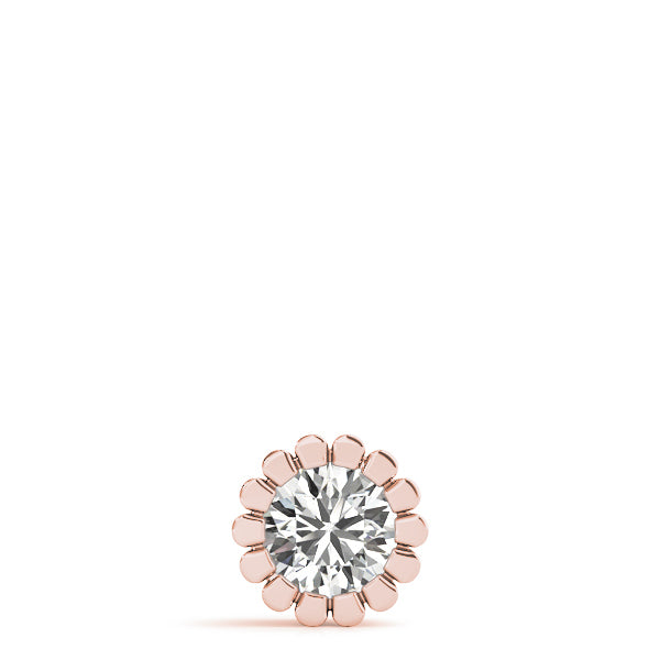 14K Rose Gold 1ct Diamond Solitaire Pendant