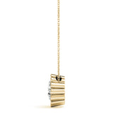14K Yellow Gold 1ct Diamond Solitaire Pendant Necklace