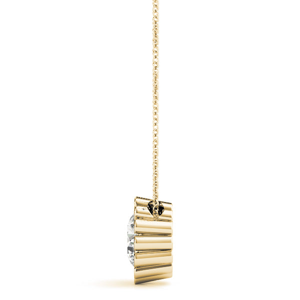 14K Yellow Gold 1ct Diamond Solitaire Pendant Necklace