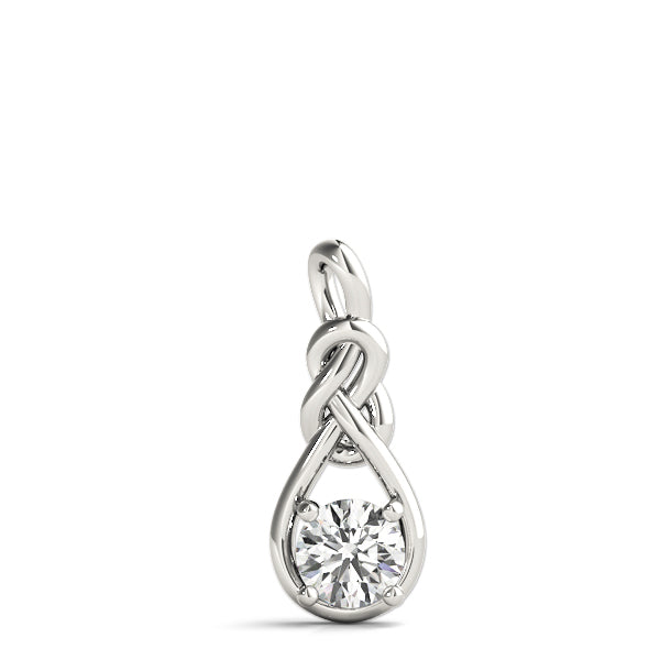 1 CT Round Diamond Love Knot Pendant