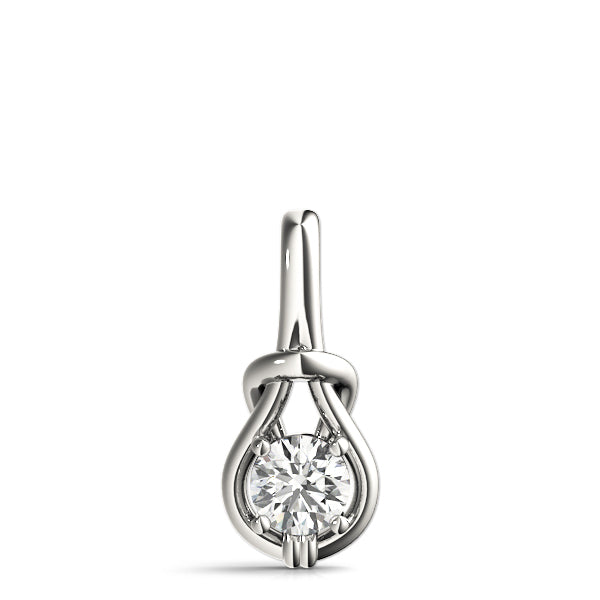 1 CT Round Diamond Love Knot Pendant