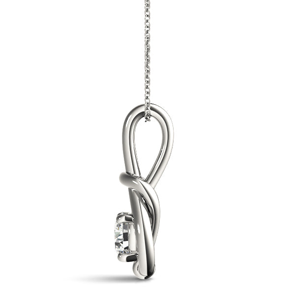 Platinum White Diamond Love Knot Pendant