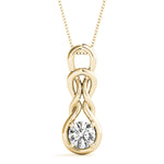 14K Yellow Gold Diamond Love Knot Pendant