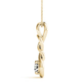 14K Yellow Gold Diamond Love Knot Pendant